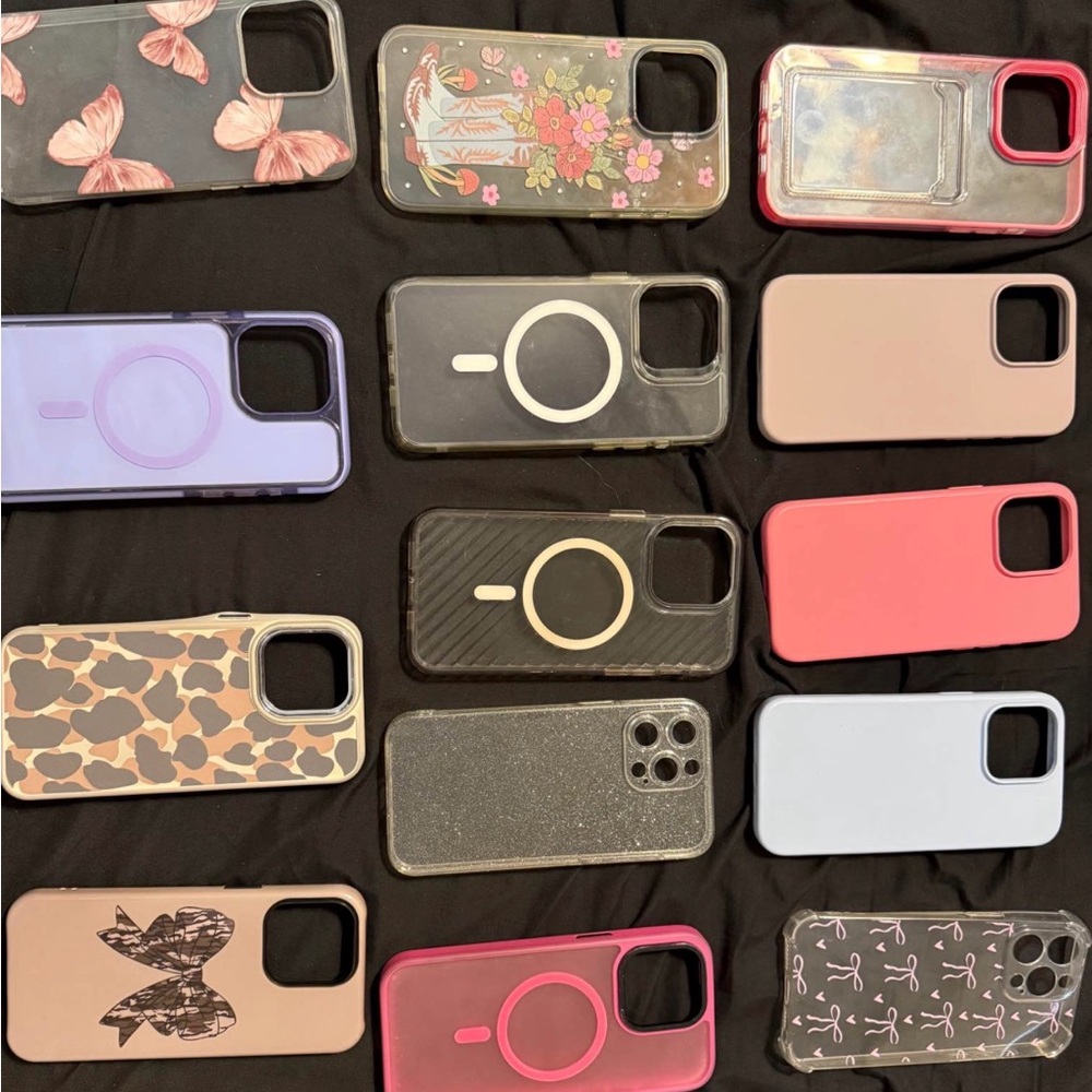 Assorted Phone Cases - Pink, Purple, Black, and More